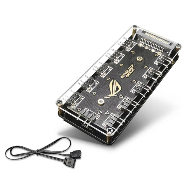 10 Ports RGB Fan HUB PC Computer Desktop 5V 3PIN DRGB Extension Splitter