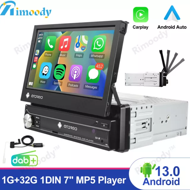 Mit DAB+1Din 7'' Android 13 Autoradio GPS Navi BT WIFI MP5 Player USB FM Carplay