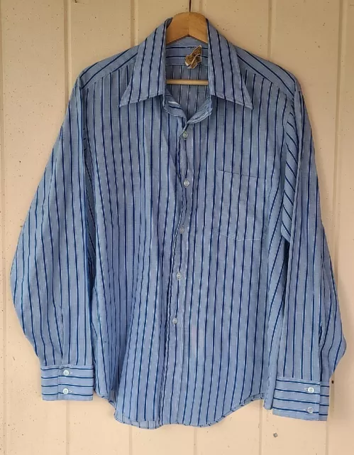 Camisa vintage ribete L/S abotonada años 50/60 mecánica de punta única de Hong Kong