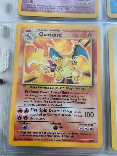 Pokémon TCG Charizard Base Set 4/102 Holo Unlimited Holo Rare 2
