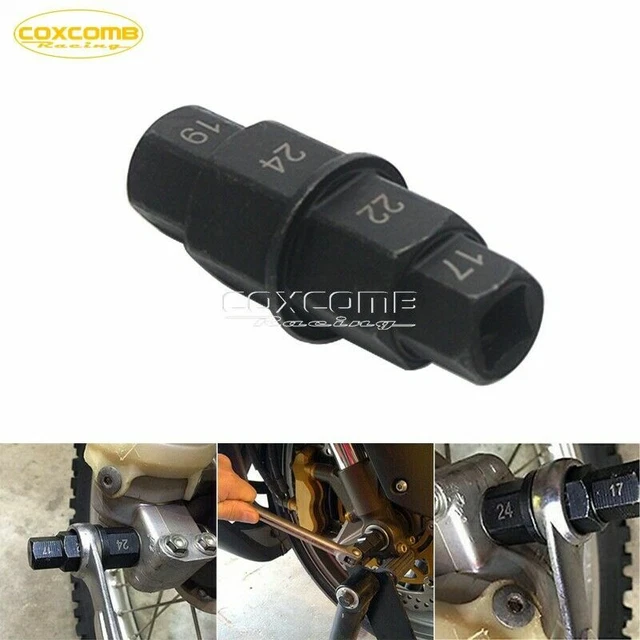 Kit Outil Essieu Hexagonal Moto - 17/19/22/24 Mm - Pour Démontage Roue Arrière - Changement Pneu Facile - 10