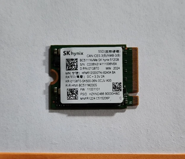 New SK Hynix NVMe PCIe M2 2230 SSD BC711 512GB 30mm HFM512GD3GX013N OEM