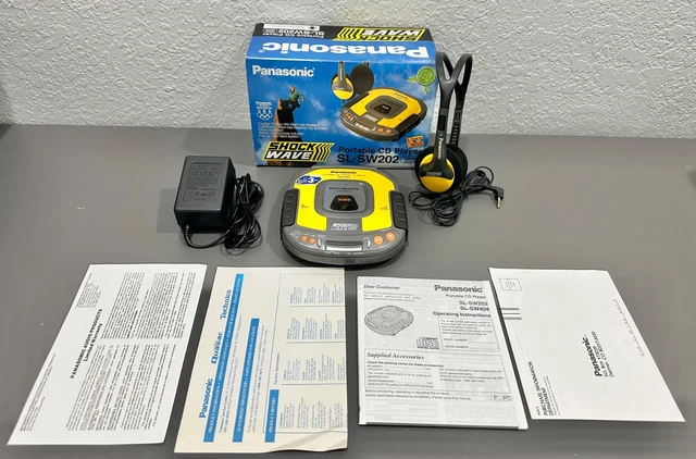 Panasonic Shockwave Walkman XBS SL-SW202 – Baladeur CD Jaune Vintage