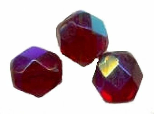 site parisien  25 PERLES FACETTES DE BOHEME  6 mm GARNET AB port gratuit
