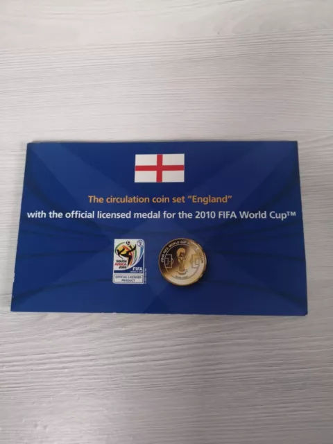 2010 Fifa World Cup Medal With 2008 Circulation Coin Set "England"