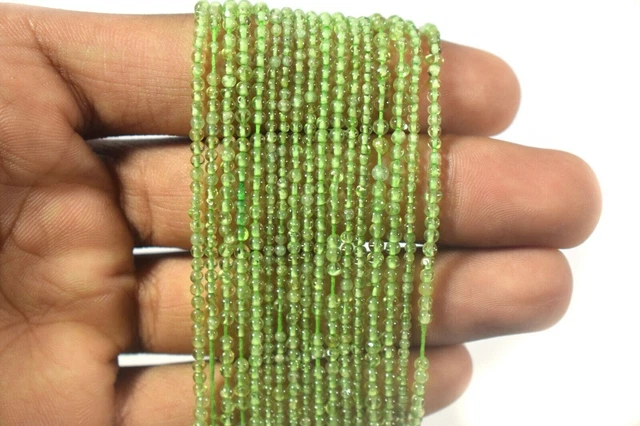 AAA Peridot 2mm 3mm Gemstone Round Smooth Loose Beads 12" Strand Jewelry making