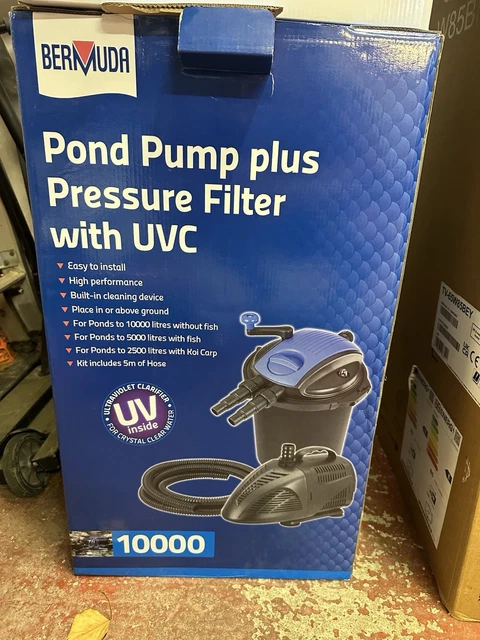 AquaMiracle Pond Filter Pump – 850GPH 4-Stage Filtration System, 40W, For Outdoor Ponds 500-750 Gallons, Koi Ponds, Waterfalls, Fountains
