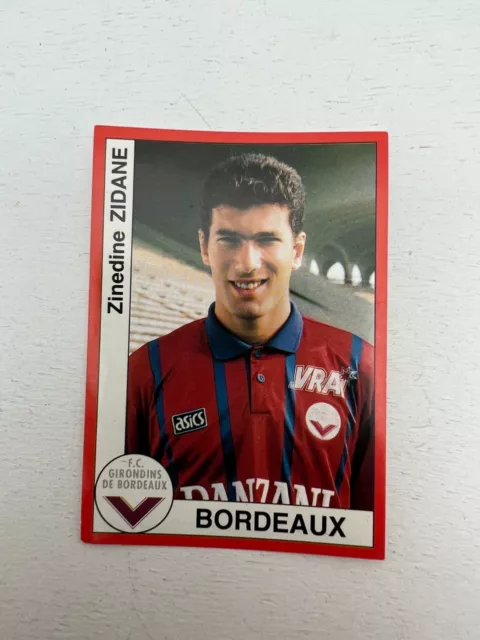 #225 ZINEDINE ZIDANE ROOKIE BORDEAUX CARTE PANINI FOOTBALL CARD 1995 HAND  SIGNED