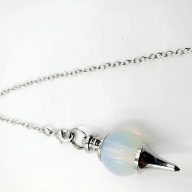 10Pcs Natural Opal Quartz Chakra Rock Crystal Pendant Pendulum Dowsing Bead Gift