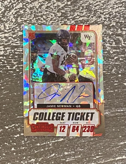 2021 Panini Contenders Draft Picks Ticket Jamie Newman Rookie Card RC Auto #/23
