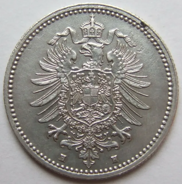 Moneta Reich Tedesco Impero Tedesco Argento 50 Pfennig 1876 H IN Extremely fine 2