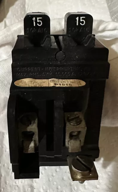 Pushmatic P1515 15 Amp 120 Volt Duplex Tandem Circuit Breaker