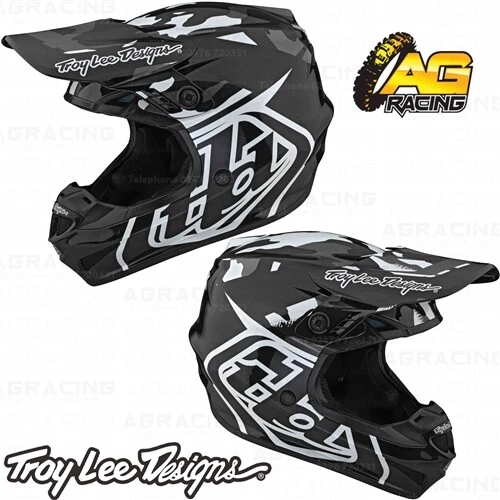 Troy Lee Designs 2022 GP Jugend Kinder Helm Überladung tarnfarben schwarz grau Motocross
