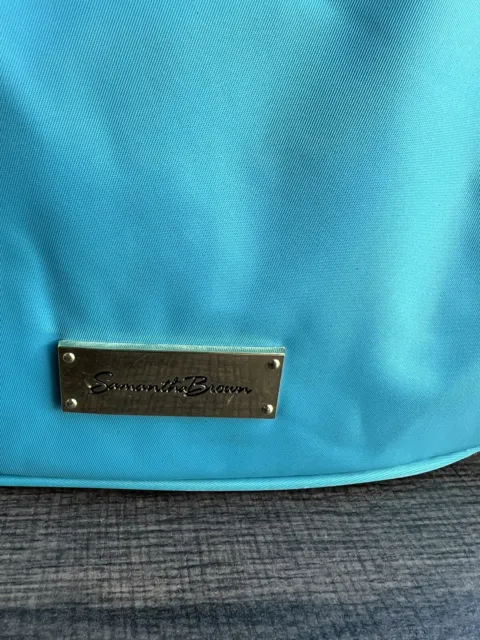 Samantha Brown Travel Makeup Beauty Case Organizer Hanging Bag Turquoise EUC 2
