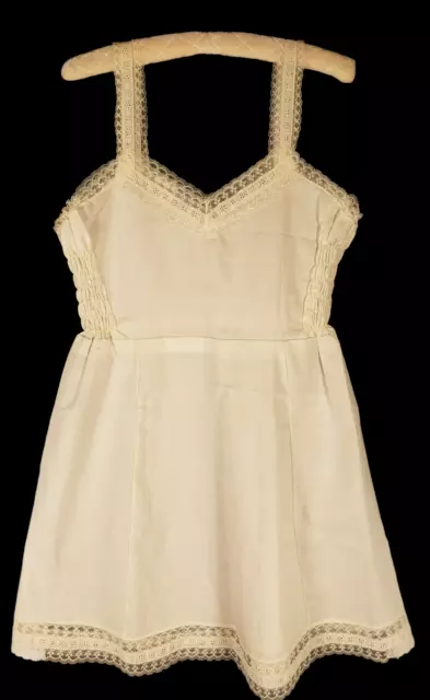 Vintage Child Young Girl Slip Petticoat Full Size 8-1/2 Lace Trim A37g