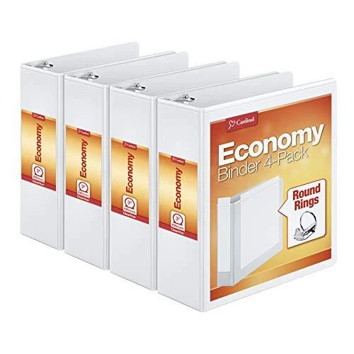 Economy 3 Ring Binder, 3 Inch, Presentation View, White, Holds 625 Sheets, No...
