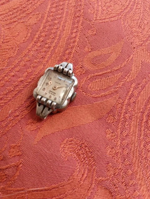 Cadran Carré Ancien Pour Montre - Agefa Ancre 15 Rubis, Couleur Cuivre, Neuf Sans Boîte