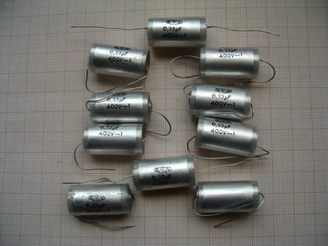 10x 330nF 0,33µF 0,33uF 400V Folien-Kondensator axial BKB Styroflex ?