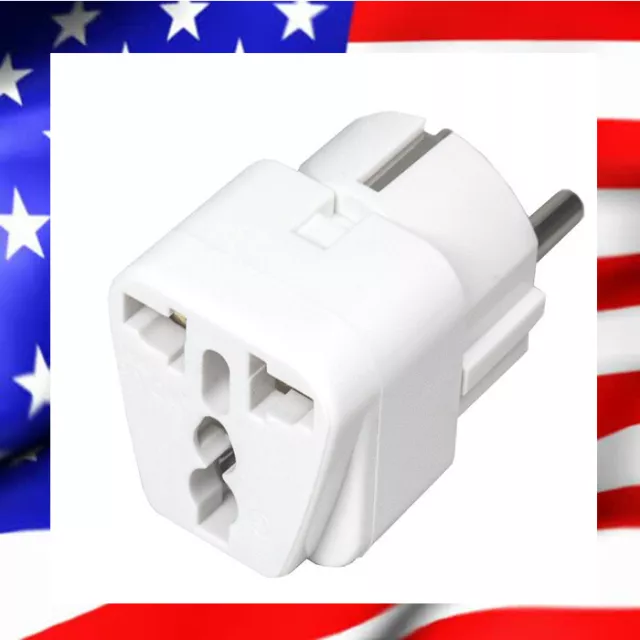 Adaptateur Universel Secteur US/UK/Chine vers Europe / France - Prise White