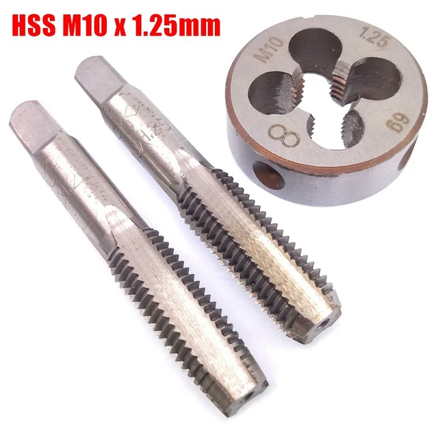 HSS M10 × 1.25mm Taper & Plug Tap & M10 × 1.25mm Die Metric Thread Right Hand