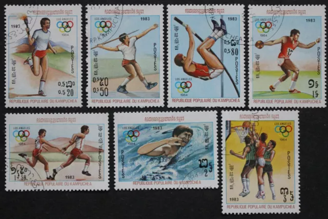 Kambodscha: Michel-Nr. 454-460 "Olympische Sommerspiele´84" aus 1983, gestempelt