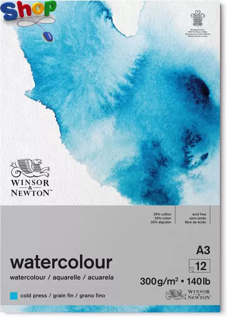 Winsor  and  Newton  Watercolour  Paper  Pad ,  A3 ,  12  Sheets ,  300  G / M �