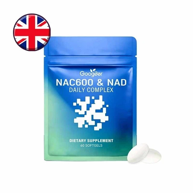 STANDARD LAB NAC600 & NAD Daily Complex Liver Brain Support 60 Softgels ...