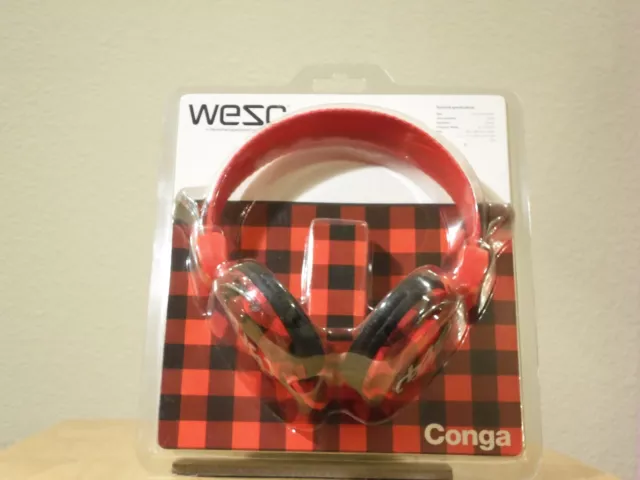 Wesc Red Conga Headphones Dj Style Mp3 Ipod Iphone Jl *New In Package*
