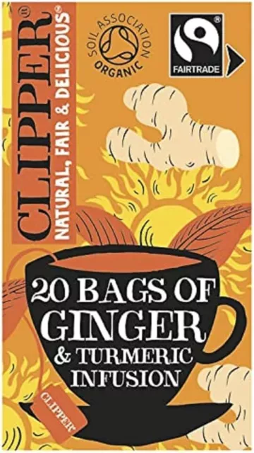 Clipper Organic Restoring Roots Ginger & Turmeric Tea Bags | 20 Tea...