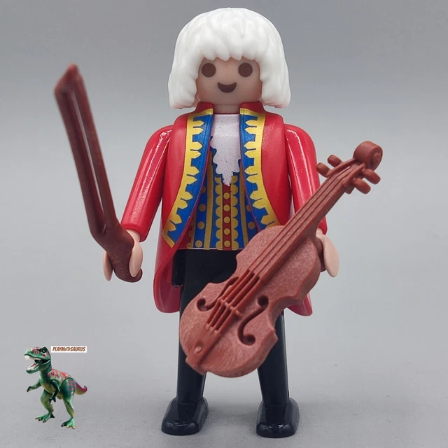 Ancien jouet personnage figurine bois peint violoniste violon
