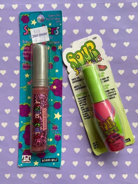 Vintage Bonne Bell Lip Smackers-Raspberry Orbit and Wa Wa Melon Gloss