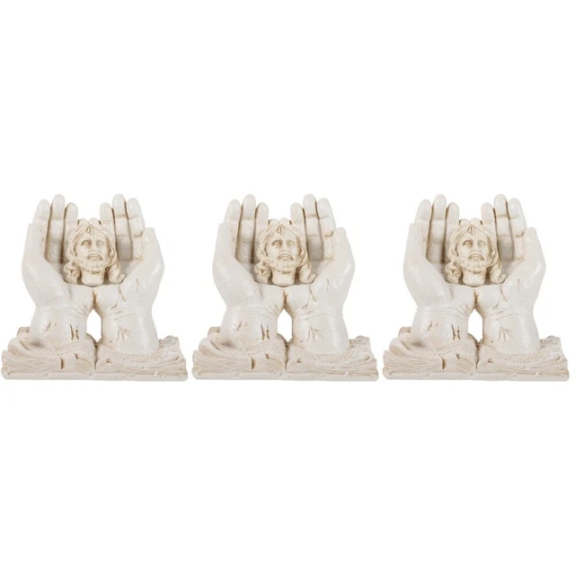 3 piezas Adorno de mano de resina de resina de escritorio Figura de sujeción manual Estatua Adorno de resina para