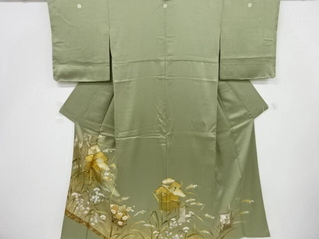 5639205: Japanese Kimono / Vintage Unused Iro Tomesode / Kinsai / Pine & Yellow