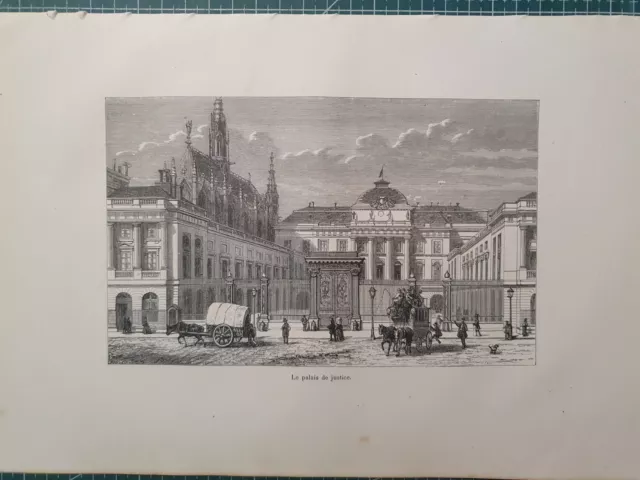 gravure hors-texte originale année 1881 (réf122) Paris palais de Justice