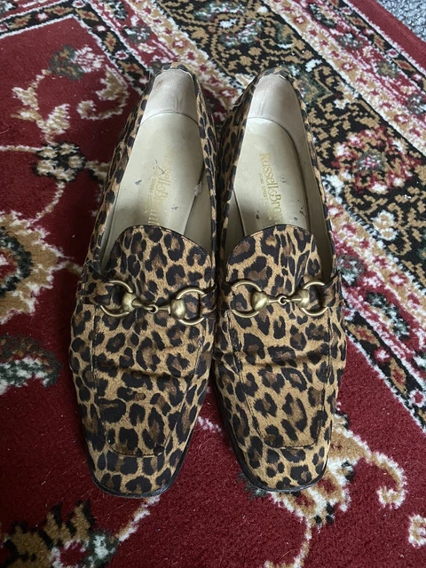 Russell and bromley leopard print loafers sale