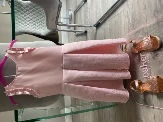 Abito da ragazza Ted Baker taglia 9 anni e sandali abbinati taglia uk1-1,5