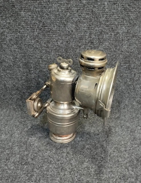 Ancienne Lampe à Gaz Allemande DRP En Laiton - Pour Vélo Vintage - Années 1900 Carbure