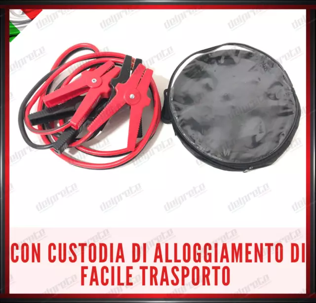 Cavi Per Avviamento Batteria Auto Moto Camper Lunghezza Da 2.5 M Di Emergenza