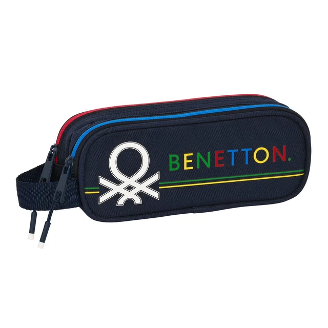 Zweifaches Mehrzweck-Etui Benetton Sixties Marineblau [21 x 8 x 6 cm]