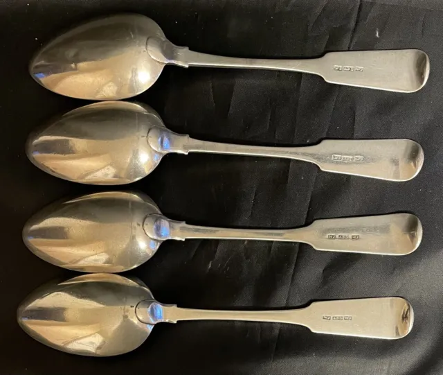 Set of Four Scottish Provincial Silver Desert Spoons,  Aberdeen, 1806-1841 136g