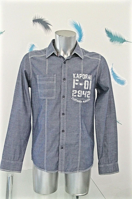 Chemise Homme Kaporal Gris Moucheté - Taille S - Coton - Excellent état Occasion