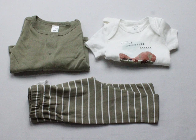 Carter's Baby Boys' 3-Piece Little Cardigan Set EG7 Green/White Size 6m NWT