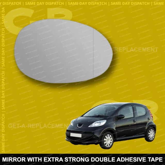 For Peugeot 107 wing mirror glass 05-14 Right Driver side with Blind Spot