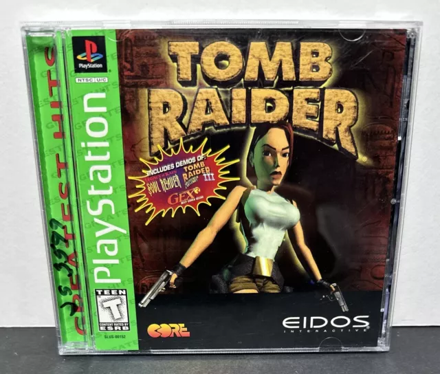 Tomb Raider (Sony PlayStation 1, PS1 1999) Greatest Hits Case Only Free Shipping