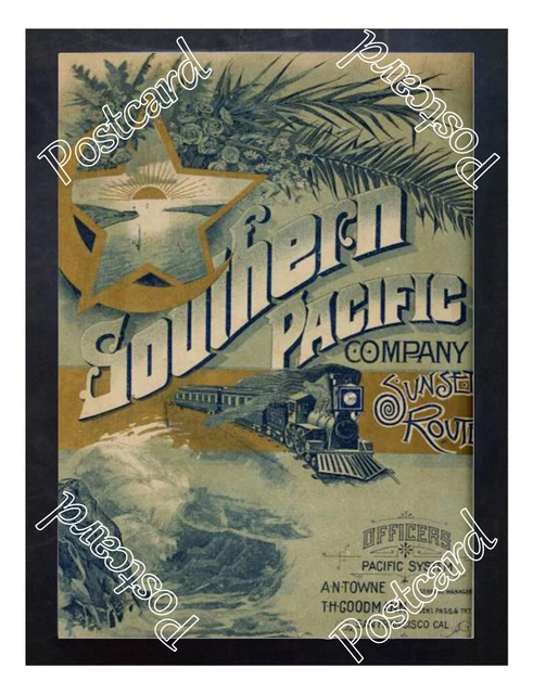 Historic Southern Pacific Railway Company's Sunset Route Advertising Postcard