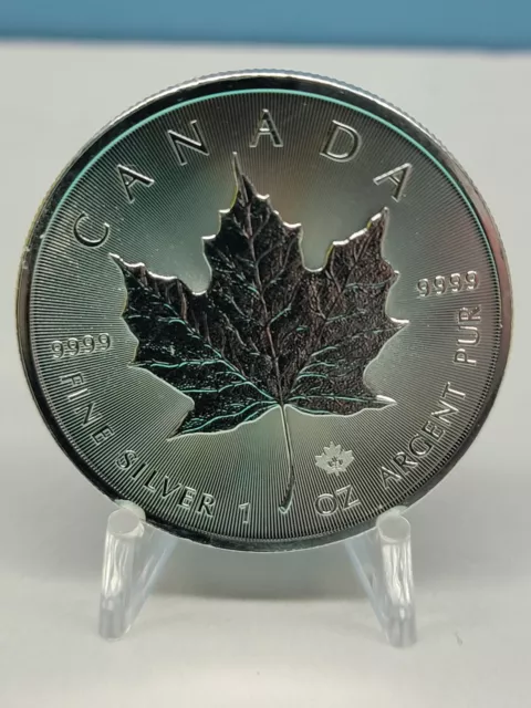 2023 Silver Mapleleaf 1 Oz. 9999 Fine Silver Canadian Bullion Coin $5 Coin
