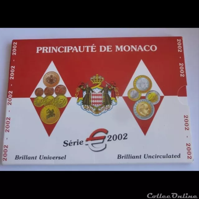 Disponible Coffret Bu Monaco 2002 Rainier Série Divisionnaire  De La 2€ À 1 Cent