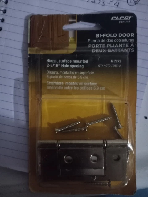 Prime-Line Products N 7273 Bi Fold Door Hinge 2-5/16” Nickel 2 Sets 4 Pieces N