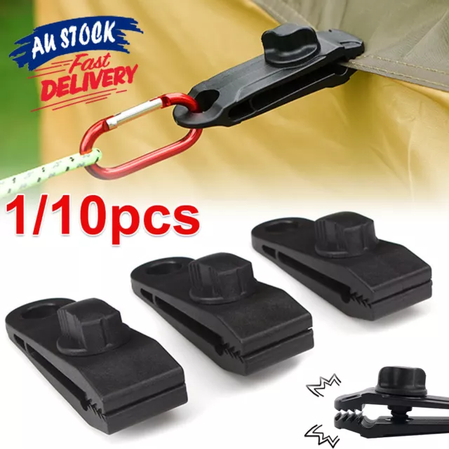 10PCS Tarp Tarpaulin Clip Clamp Buckle Camping Tool Reusable Tent Heavy Duty