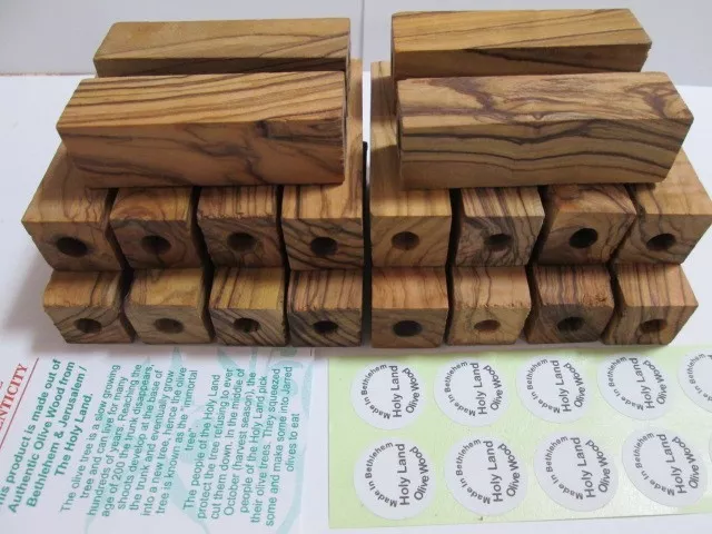 10 ~Pre-Drilled 7mm ( 1/4")~ Bethlehem Olive Wood Pen Blanks.2 1/2 X 3/4" Square 3